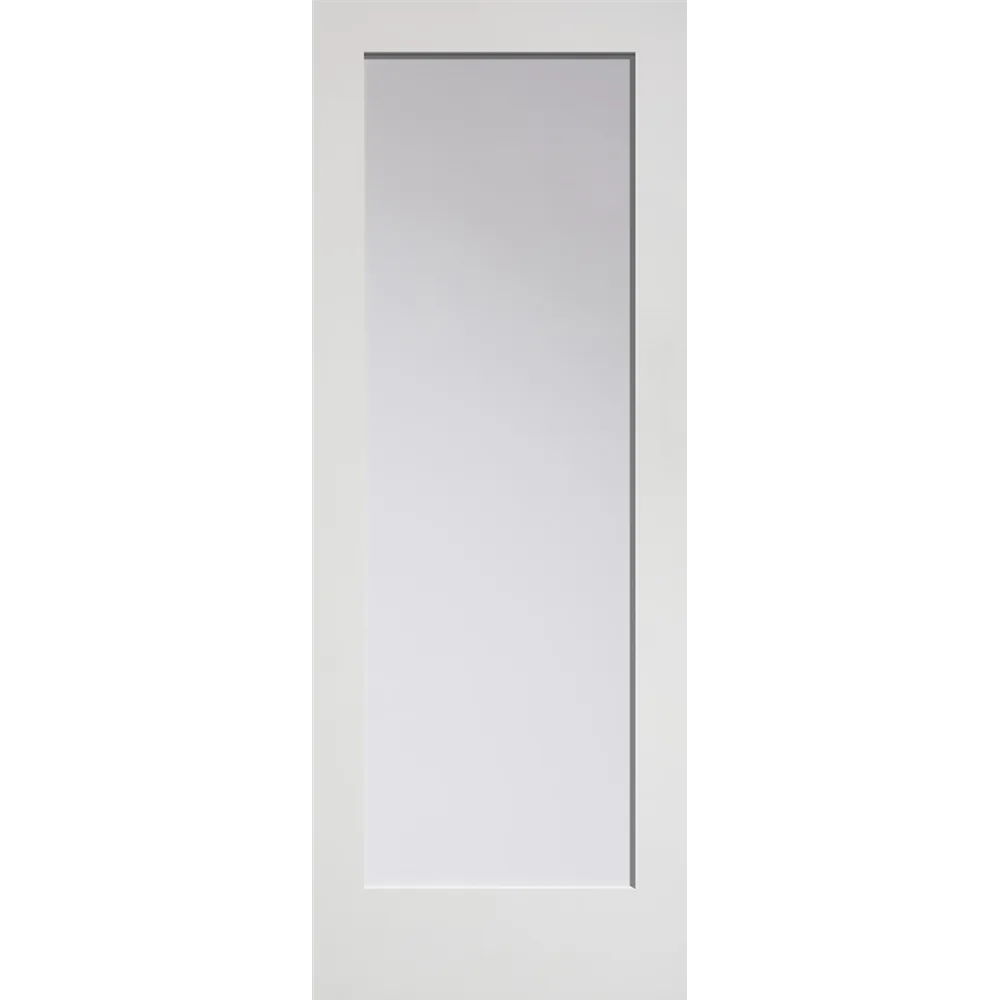 Primed Shaker Clear Masonite Interior Door Stile & Rail Door Glass Panel Door Profile Side View