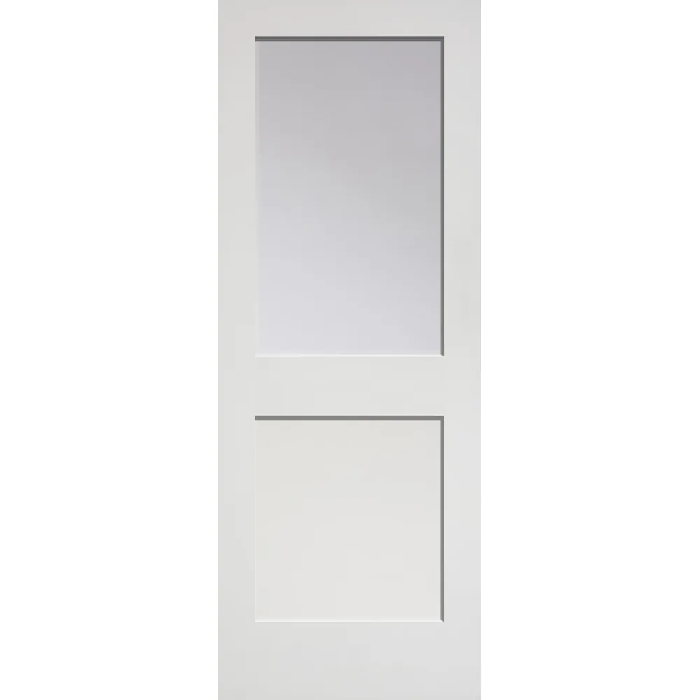 Primed Shaker Clear Masonite Interior Door Stile & Rail Door Glass Panel Door Profile Side View