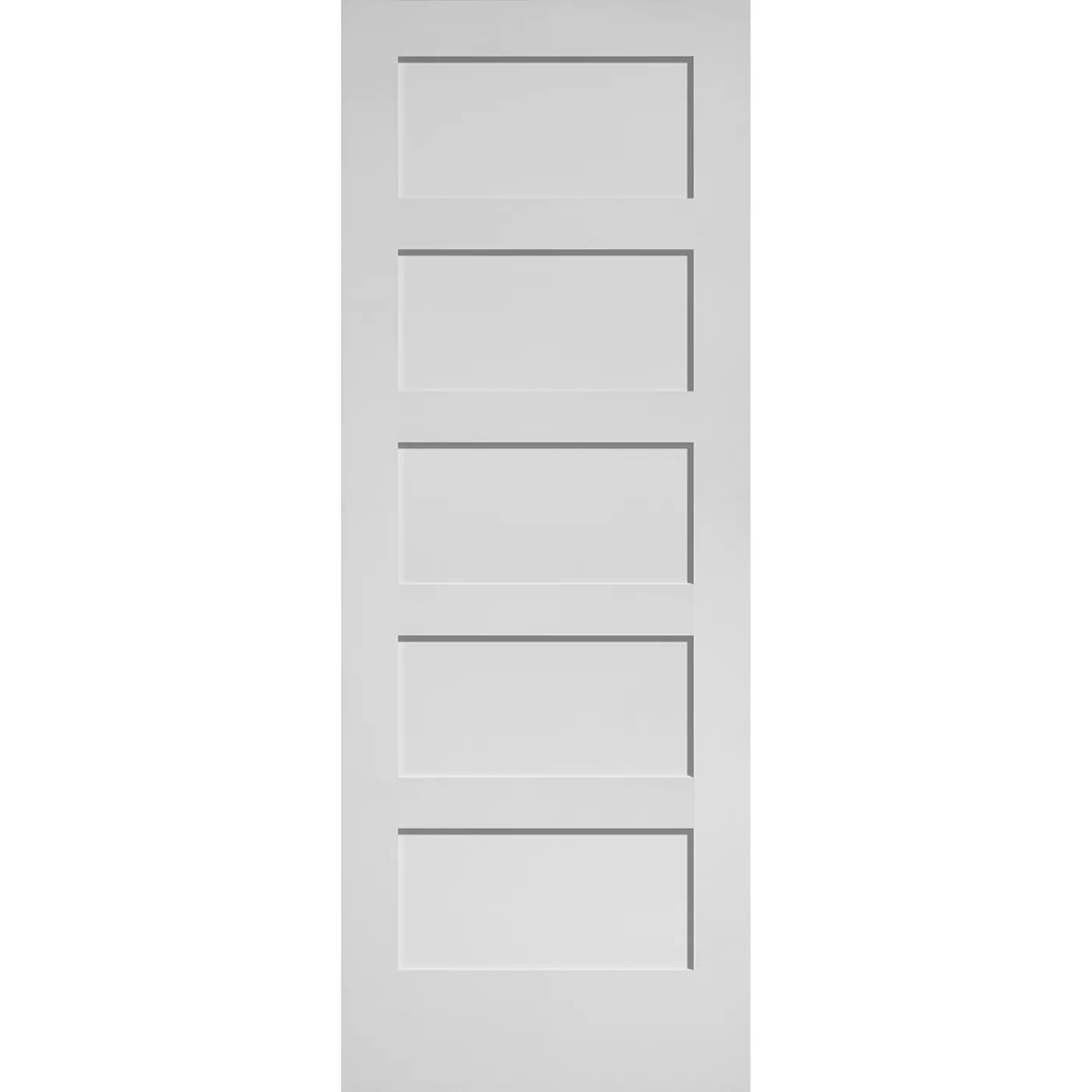 Primed Shaker Masonite Interior Door Stile & Rail Door Profile Side View